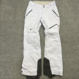 Mountain Hardwear Snow Pants Women M/L White RECCO Insulated Ski Water Resistant